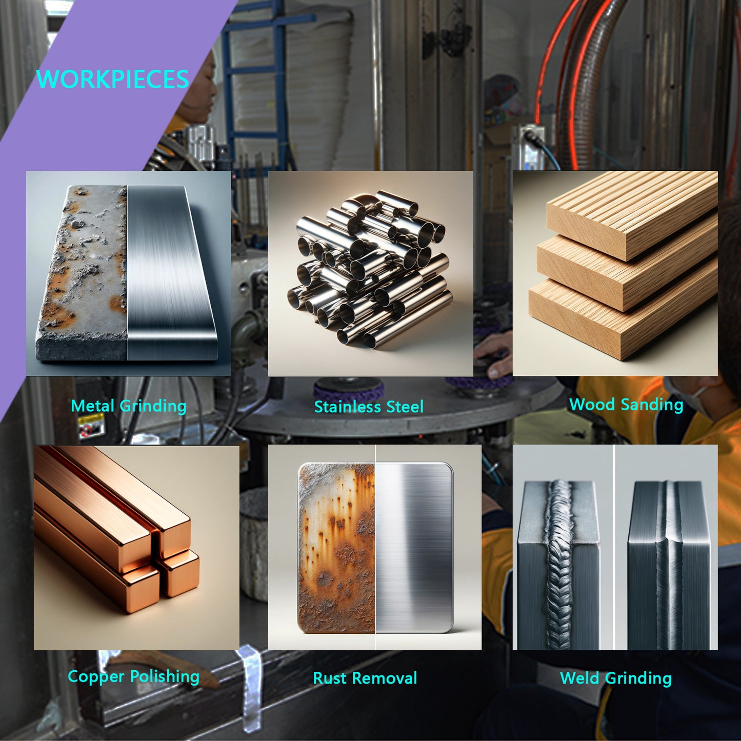 Weld cleaning and surface conditioning with 4.5 inch abrasive angle grinder attachment