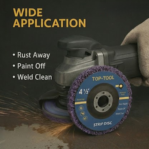 Strip discs and sanding discs for metal paint removal, deburring and surface preparation