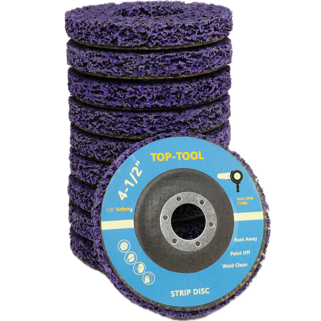 TOP-TOOL strip disc for angle grinder — paint and rust removal