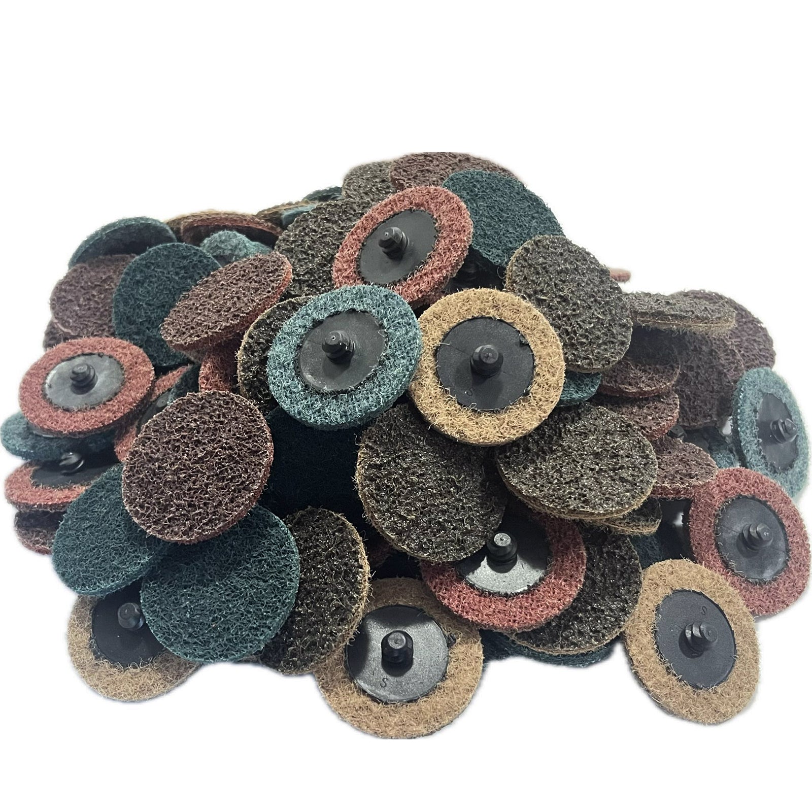 Top-Tool 120-piece bulk set of 2 inch quick change surface conditioning sanding discs in coarse, medium, and fine grits