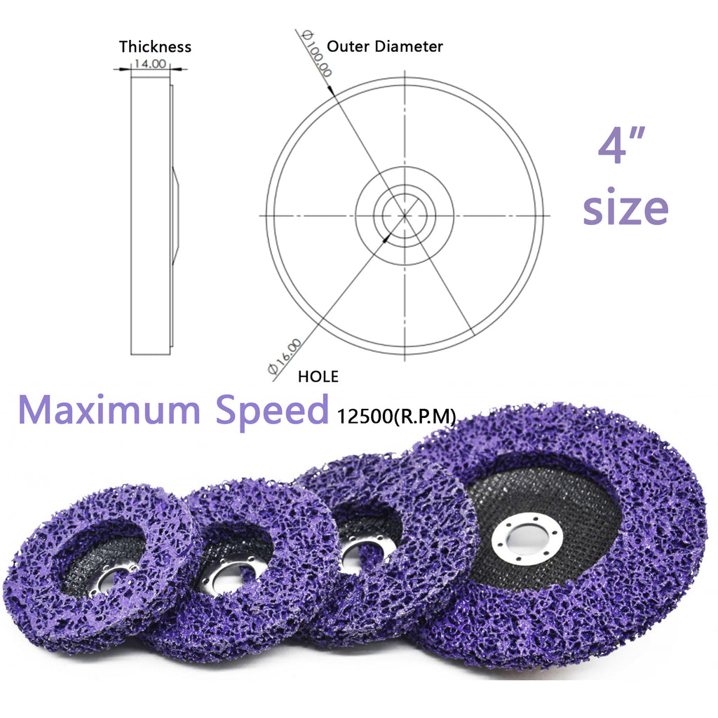 Comparison of surface before and after using disc