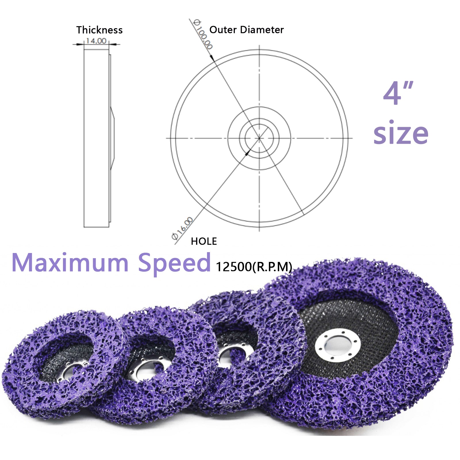 Comparison of surface before and after using disc
