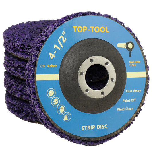 Top-Tool 4-1/2 Inch Strip Discs - Rust and Paint Removal Disc for Angle Grinder