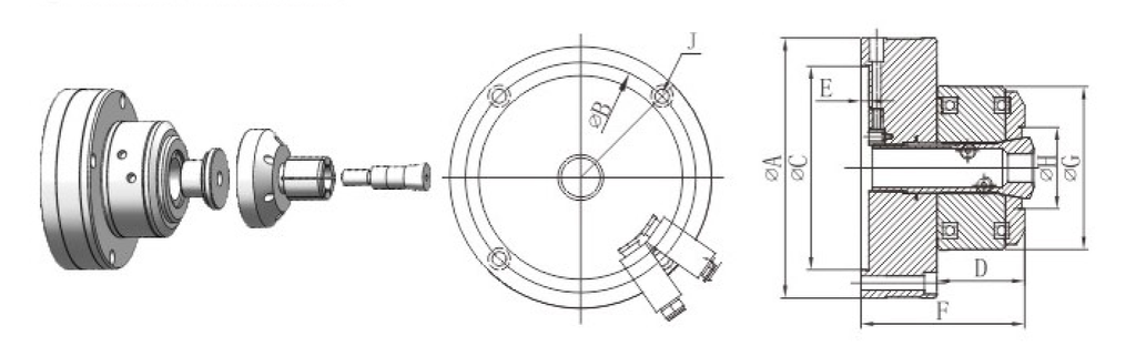 JAB-15 | JAB High-Speed Pneumatic Collet Chuck