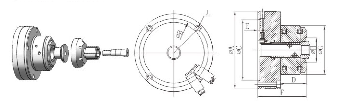 JAB-15 | JAB High-Speed Pneumatic Collet Chuck