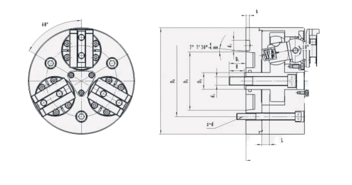250 mm Ball Lock Hydraulic Chuck
