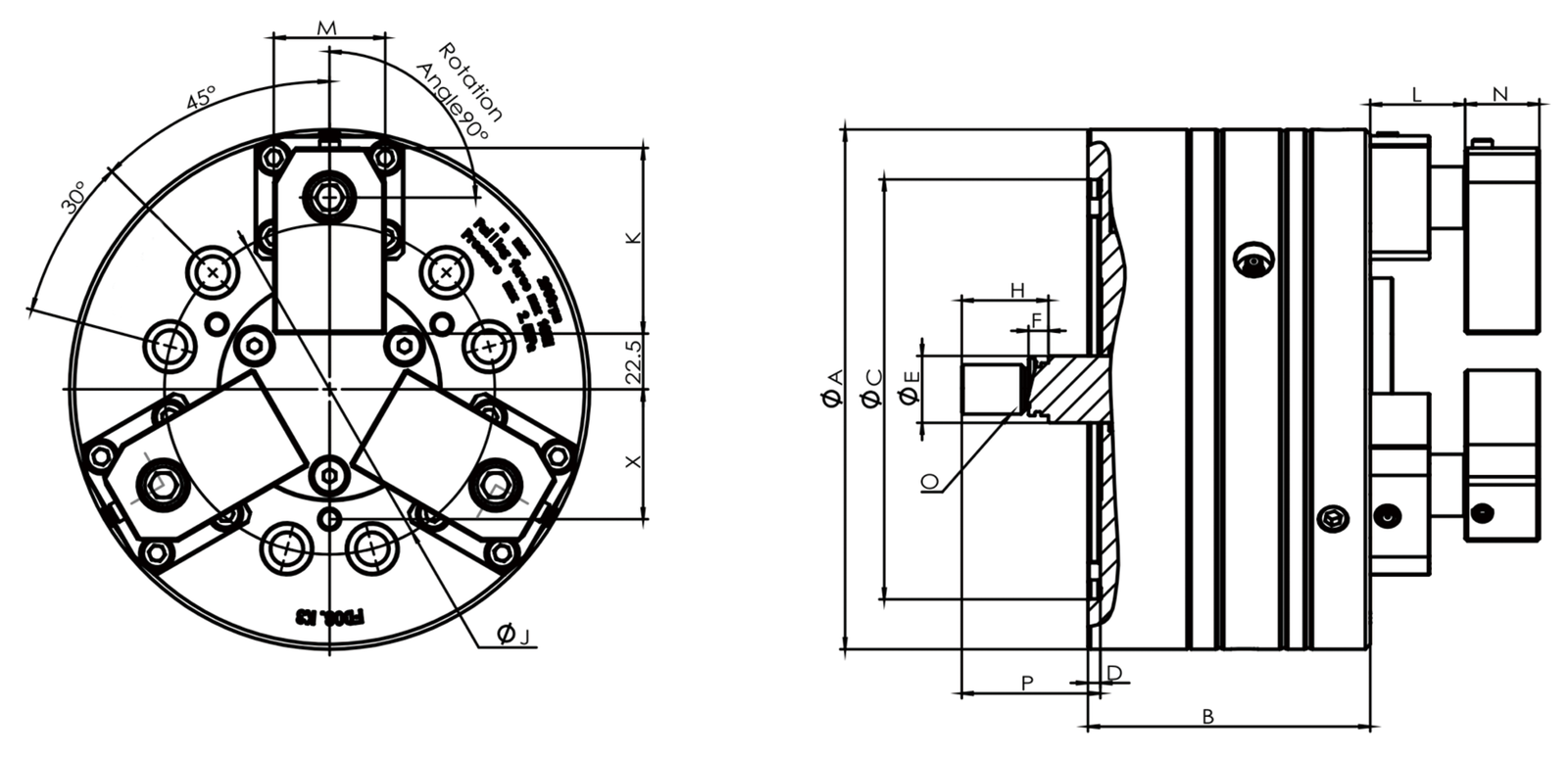 FK-08 | 8 in Finger / Face-Clamping Chuck