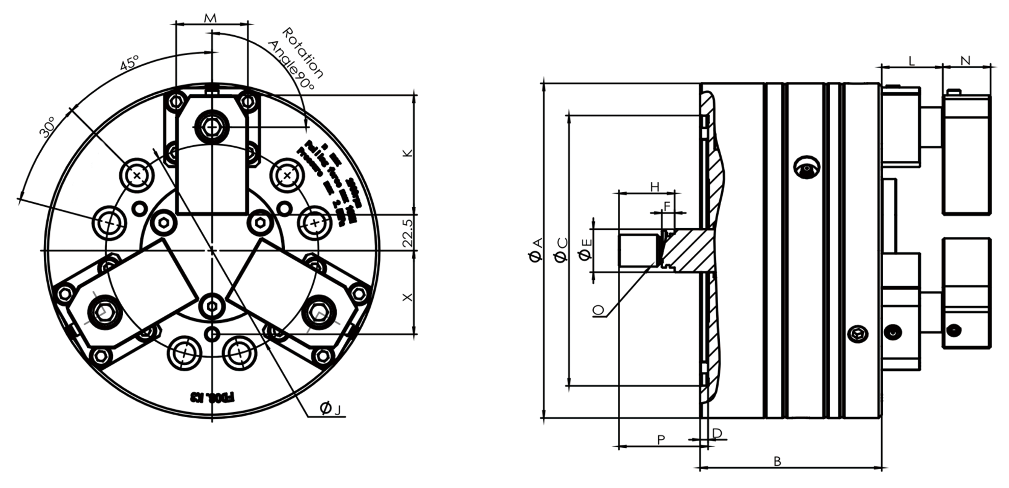 FK-08 | 8 in Finger / Face-Clamping Chuck