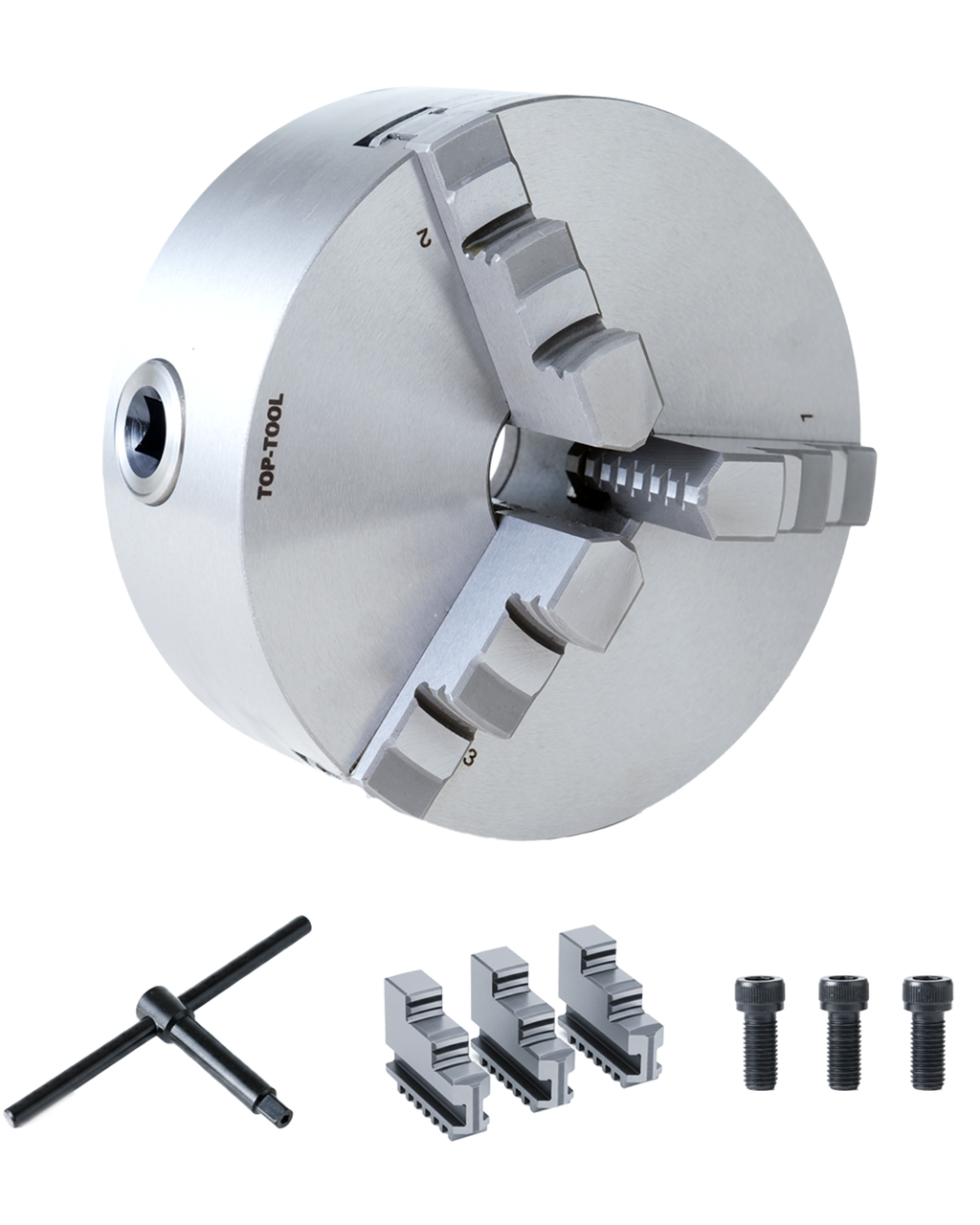 TOP-TOOL 3-Jaw Self-Centering Lathe Chuck 80mm