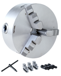 TOP-TOOL 200D4, 200mm / 8-Inch 3-Jaw Self-Centering Lathe Chuck, Form D Short-Taper Camlock, Clamping Range 4–200 mm (0.16–7.87 in), Solid One-Piece Jaws, Outside Jaws Mounted + Inside Jaw Set, T-Key, Direct Mount (No Backing Plate)