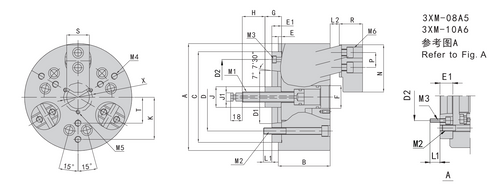 3PB-10 A6 | 10 in Pull-Back Hydraulic Chuck, A6 Mount