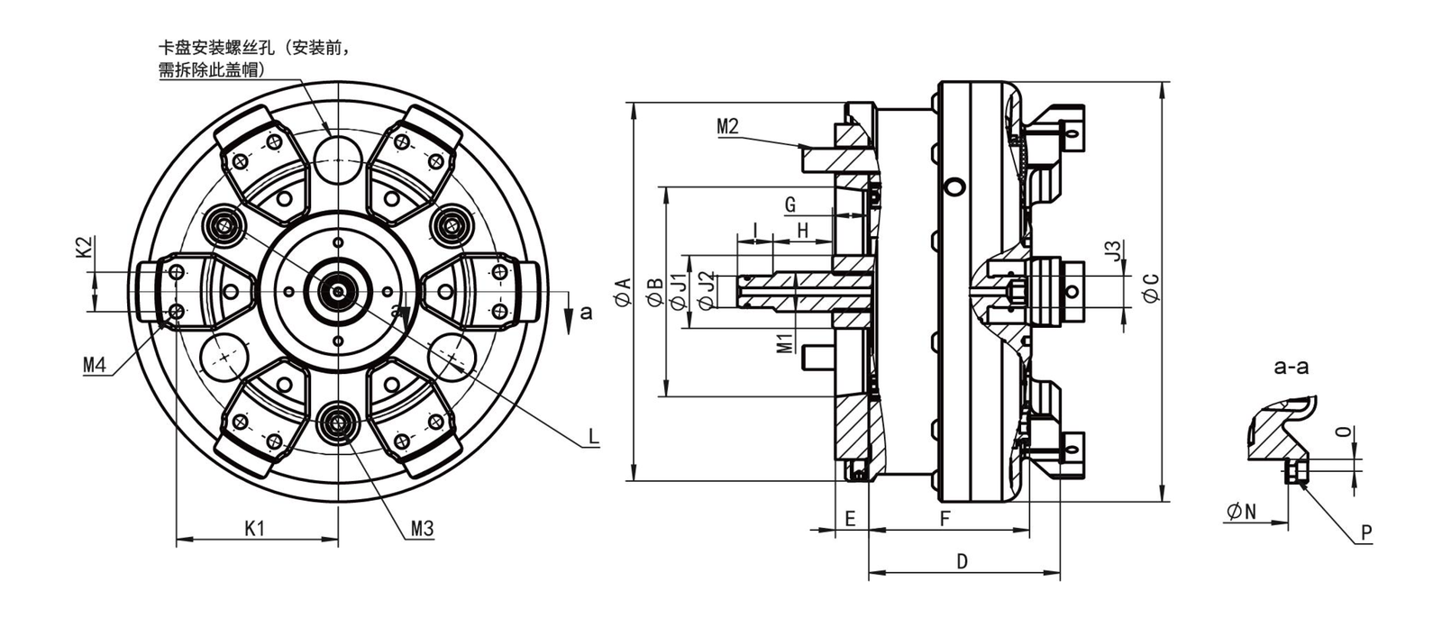 BD-P138-76 A2-5 BD-P Jaw-Type Diaphragm Chuck for CNC lathe workholding