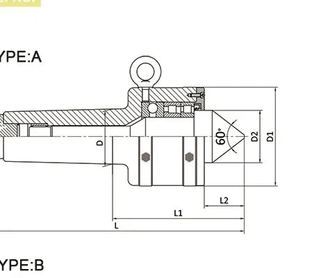 HS80 Super Load Live Center for lathe tailstock support