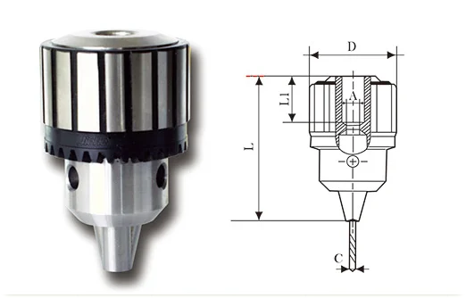 J2210 Keyed Drill Chuck for machine tool drilling setup