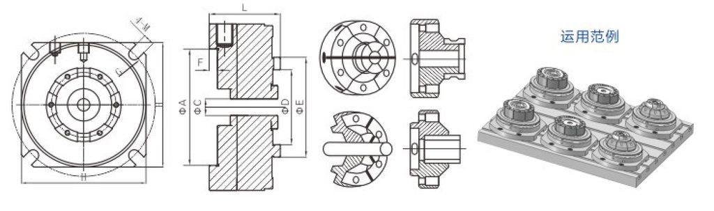 JAS5-70 Fixed Diaphragm Chuck for CNC lathe workholding