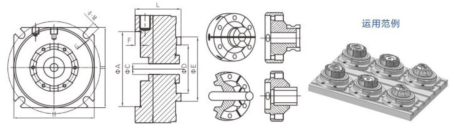 JAS8-150 Fixed Diaphragm Chuck for CNC lathe workholding