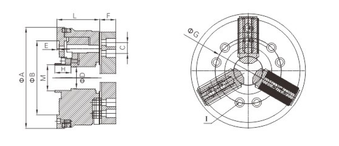 JP6-100 Rear-Actuated Passive Diaphragm Chuck for CNC lathe workholding