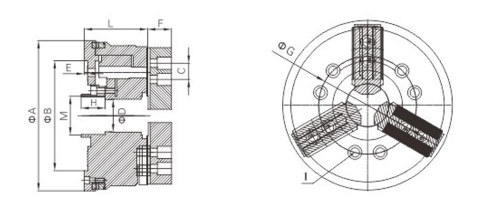 JP8-150 Rear-Actuated Passive Diaphragm Chuck for CNC lathe workholding