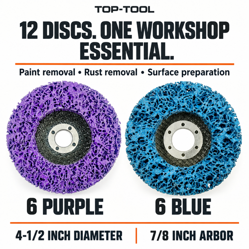 4-1/2 Inch Strip Discs, 12-Pack Purple and Blue - pack contents